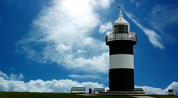 lighthouse, coast, kleiner Preuße, beacon, architecture, tower, building, landmark, national Park, sky, clouds
