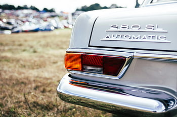 Mercedes Benz, 280 SL, Automatic, vintage car, tail light, chrome details, outdoor car show, classic car, Mercedes-Benz, car show, automotive