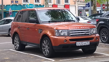 Range Rover, Sport, Orosz tányér, kormányzati tisztviselők, moszkva, chalon sur saone, Sorozat, parkoló, narancs suv, luxus jármű, rendszámtábla