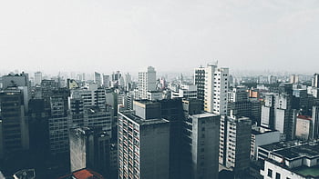 immeuble de grande hauteur, ciel nuageux, jour, vue aérienne, paysage urbain, grattes ciels, ville dense, immeubles de grande hauteur, Horizon de la ville, Météo Couverte