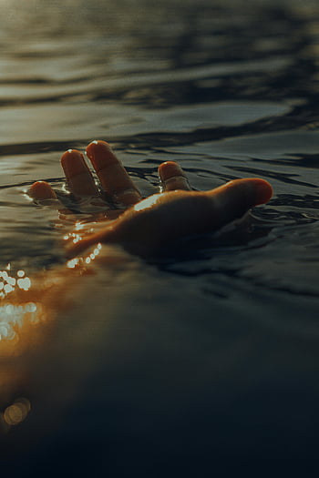 hand in water, clear water, sunset reflection, peaceful image, tranquility, floating hand, water surface, golden hour, serene moment, nature photography, calmness