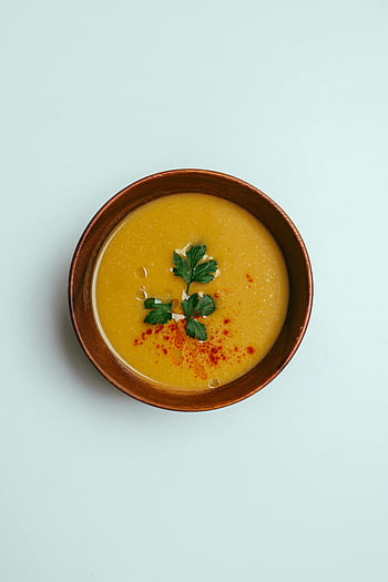 pumpkin soup, paprika, parsley, healthy meal, appetizing, bowl, garnished, soup bowl, food photography, healthy eating, meal prep