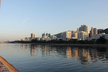 river, city, buildings, tourism, travel, hongk