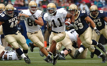 giocatori di calcio, in esecuzione, campo, giorno, gioco competitivo, Football americano, all'aperto, Marina Militare, azione, gli sport, uniformi