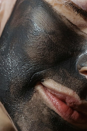 bahenní maska, ošetření obličeje, lázně, detail, žena, hliněné masky, péče o kůži, krása, relaxace, obličeje