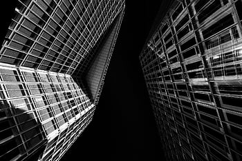mrakodrap, budova, fasáda, okno, skleněná fasáda, kancelářská budova, Hamburg, architektura, panoráma města, moderní, sklenka