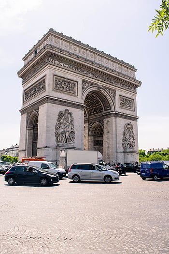 paris, landmark, architecture, sky, arc, arch, travel, day, arc de triomphe, destination, city