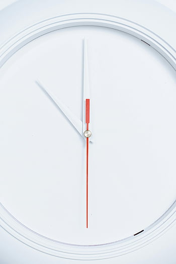 orologio da parete, avvicinamento, design minimalista, orologio bianco, mani rosse, Mani bianche, design elegante, quadrante, orologio moderno, orologio, arredamento interno