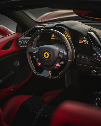 luxury car interior, steering wheel, modern interior, elegant dashboard, stylish design, sports car, red leather seats, dashboard design, car interior design, luxury sports car, car steering wheel