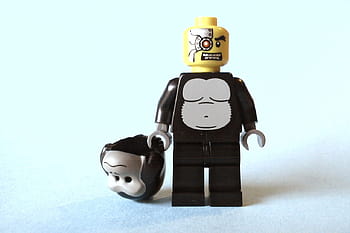 Lego, minifig, τελειωτής, γορίλλας, κοστούμι γορίλας, μεταμφίεση, ρομπότ, παιχνίδι, φιγούρα, φωτογραφία, κινητό τηλέφωνο