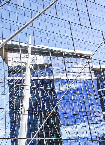 reflection glass building, abstract, business, city, commercial, corporate, corporation, exterior, facade, modern, office