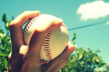 Hand Baseball Ball, aktivita, Pozadí, míč, baseball, mrak, den, prsty, hra, rukojeť, ruka