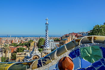 gaudi, park güell, barcelona, vícebarevný, umění, architektura, Katalánština, Příroda, slavný, budova, Španělsko