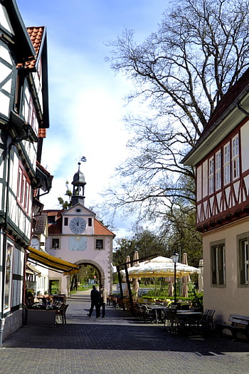 vazník, Německo, Hessen, architektura, budova, domy, historicky, starý, cestovní ruch, fasáda