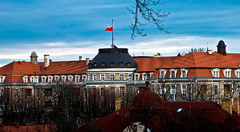 szczawno-zdrój, polish Flag, the Palace, sanatorium, building, historical