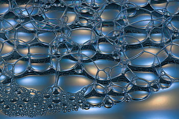 air Bubbles, blow, nature, water, surface Tension, surface, blue, template, macro