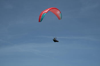 paragliding, sport, recreational Activity, parachute, paraglider, flying, flight, adventure, hovering, person, speed