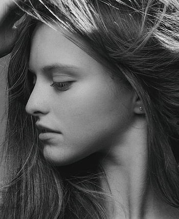 beauty, woman, monochrome, girl, profile, face, beautiful, model, pose, look, closeup