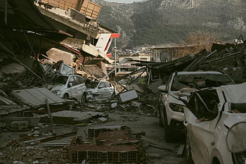 zemětřesení, antakya, turkiye, zhroucené budovy, poškozená auta, přírodní katastrofa, suť, zničení, Seismická událost, katastrofy, Scéna po zemětřesení