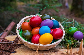 velikonoční vajíčka, malované, vícebarevný, vejce, vařené, jídlo, Barvit, Červené, zelená, žlutá, Příroda