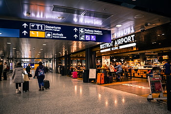 Helsinki Airport, travelers, dining, shopping, departures, arrivals, airport bistro, railway station, luggage, people, terminal