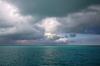 ocean, sunset, horizon, tropical, sky, clouds, water, nature, landscape