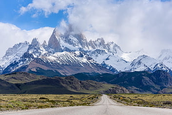 krajobraz, góry, Droga, jezdnia, Autostrada, pasmo górskie, szczyt, Natura, sceneria, Wieś, park narodowy los glaciares