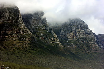 Jižní Afrika, Příroda, stolní hory, nebe, roche, zelená, vegetace, panoramatický, krajina, modrý, modrá obloha