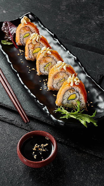 Sushi, maki, cibo, piatto, salsa di soia, bastoncini, giapponese, cibo giapponese, cucina giapponese, mangiare, Involtini di riso giapponesi