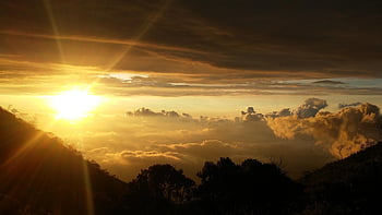 sunrise, sunset, landscape, nature, sun, sky, meditation, light, dawn, orange, clouds