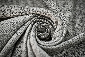 grått og svart tekstil, Grå stoff, spiral tekstur, intrikate mønstre, Nærbilde tekstil, Detaljert stoff, grå tekstil, svart og grått, stofftekstur, tekstilmønstre, spiralstoff