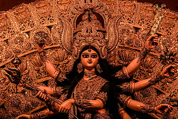 แม่ทุรคา, Durga Idol, เทศกาล Durga Puja, โกลกาตา, อินเดีย, Durga หรูหรา, ภาพรายละเอียด, เทศกาลวัฒนธรรม, เทพธิดาฮินดู, ไอคอนทางศาสนา, ศิลปะแบบดั้งเดิม