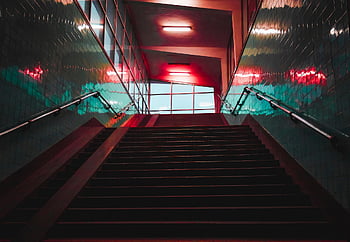 stairs, subway, station, architecture, building, corridor, hall, interior, staircase, stairway, steps