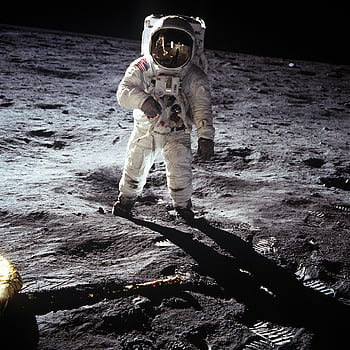 astronaut, moon, Apollo mission, space exploration, historic image, man in astronaut suit, lunar surface, space suit, NASA, outer space, moon landing