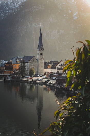 hallstatt, village, lake, town, old Town, reflection, water, austria, salzkammergut, alps, nature