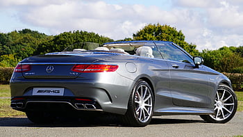 Mercedes-Benz, S63 AMG, convertible, silver, outdoor, Hertfordshire, UK, luxury car, AMG, Mercedes, convertible car