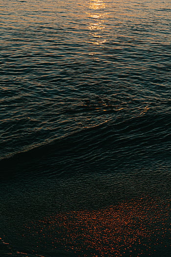 havvand, solnedgang, Rolige havbølger, skinnende vand, varm glød, havoverfladen, gyldent lys, vand tekstur, Aften Seascape, naturlige skønhed