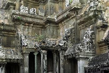 Kambodža, angkor, angkor wat, chrám, suterén, socha, sochy, dveře, zřícenina, khmer, antický