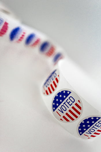 Matricákat szavaztam, amerikai zászló, polgári elkötelezettség, demokrácia, szavazás, választás, hazafias, matricák tekercse, választói részvétel, USA, politikai