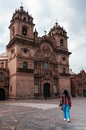 Church of the Society of Jesus, Cusco, Peru, historic baroque church, pedestrian walking, culture and architecture, Cusco architecture, baroque architecture, Cusco Peru, historic church, cultural blend