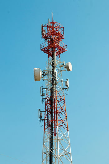 mobilní věž, komunikační věž, buněčná věž, anténa, telekomunikací, modrá obloha, rádio věž, věž, signální věž, věžové konstrukce, parabolická anténa