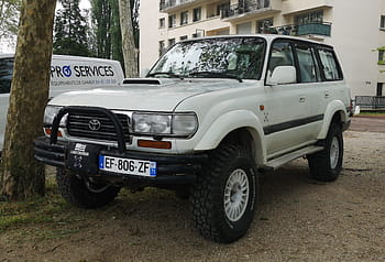 toyota, Land Cruiser, 1996, v8, 4.2 d, 168 HP, chalon sur saone, bílá suv, terénní, vozidlo, Francie