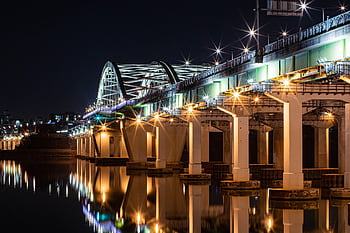 in cautarea, viziune nocturnă, pod, Seul, noapte, Coreea, han râu, oraș, ușoară, natură, Vedere de noapte Seul