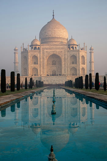 Taj Mahal, agra, Indien, Sonnenaufgang, Reflexion, wunderschönen, Gebäude, Wahrzeichen, Reise, Tourismus, die Architektur