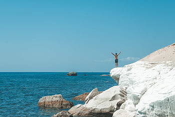 cyprus, nature, freedom, limestone, lime Rock, beach, extreme, leisure Time, adrenaline, to Cheer, man