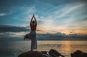 yoga, yoga Pose, asana, sunset, woman, meditation, namaste, pose, meditate, healthy, fitness