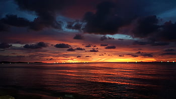 beach, sunset, sea, nature, ocean, horizon, dusk, twilight, afterglow, cloudscape, skyscape