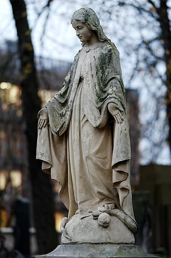 Skulptur, Stein, Statue, Frau, Natur, das Grab, Friedhof, der Mystiker, Religion, die Natur, der Herbst
