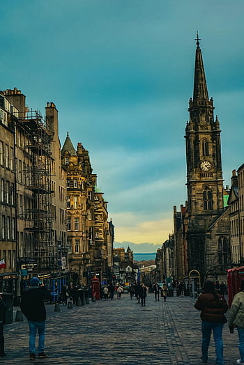 Edinburgh, Royalmile, silnice, architektura, Skotsko, Spojené království
