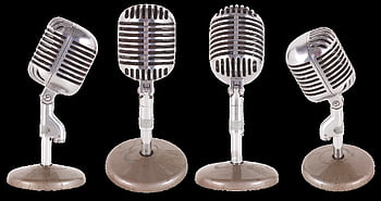 Bezdrátový mikrofon, rádio, mikrofon, zvuk, reportáž, rozhlasové studio, přenos, vinobraní, retro, nostalgie, design
